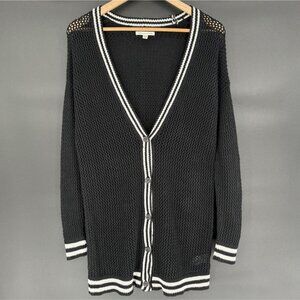 American Eagle Outfitters Women's Preppy Knit Button-Up Cardigan Sweater S Black